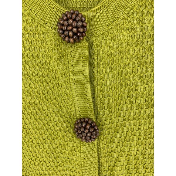 Milly Green Sweater with Brown Buttons Size SP - Picture 3 of 7